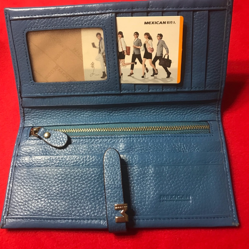 Mexican Blue Leather Wallet